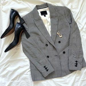 👜Banana Republic Office Button Wool Plaid Blazer Suit Jacket